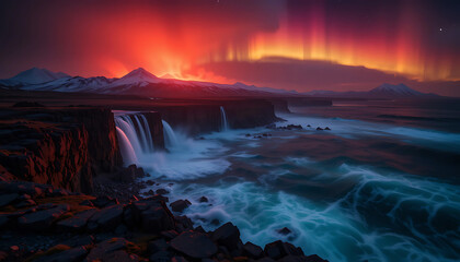 Fototapeta premium sunset in the mountains