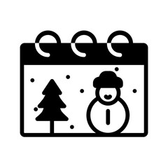 Vector solid black icon for December