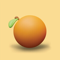 Yellow Orange 3D Vector and Leaf