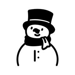 Vector solid black icon for Snowman