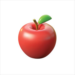 A fresh apple with a bright red color
