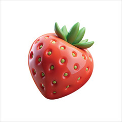 A strawberry with green spots that is enticing