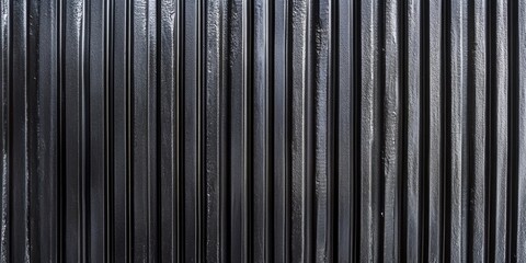 Obraz premium Rhythmic Metal Pattern: A close-up view of a textured, repeating pattern formed by parallel lines of a metallic material, offering a study in abstract form, and light and shadow play. 