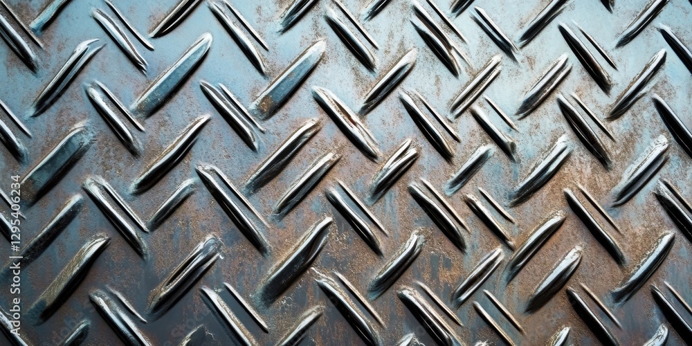 Poster metallic diamond plate texture: capturing the industrial strength and textured surface of a metallic