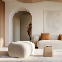Modern Living Room Interior with Elegant Design and Soft Colors