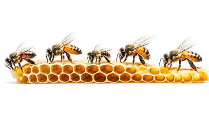 Honeybees on Honeycomb: A Close-Up View of Busy Bees