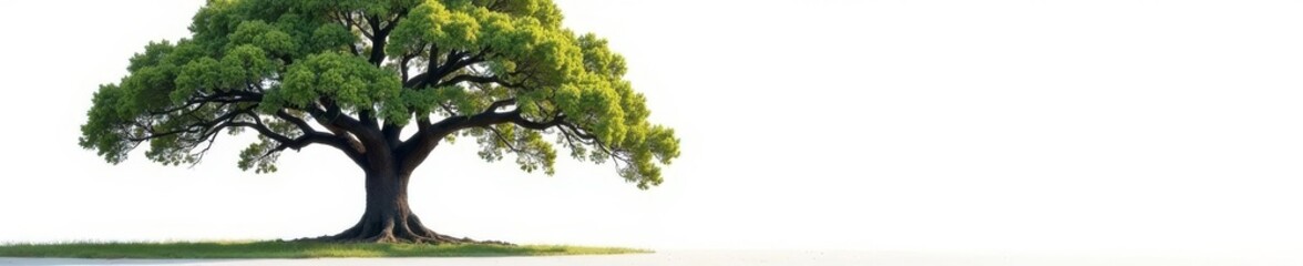 Fototapeta premium Majestic oak tree, isolated on pure white background , autumn, branch, design