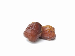 Date fruits isolated on white background, Typical Muslim food during the month of Ramadan 