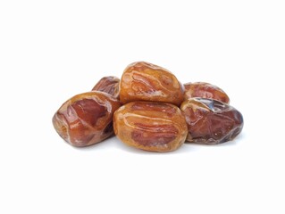 Date fruits isolated on white background, Typical Muslim food during the month of Ramadan 