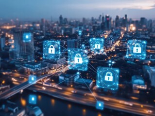 Smart city cybersecurity system monitoring connected infrastructures, IoT security