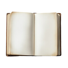 Open antique book blank pages aged paper vintage book,