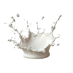 splash of milk isolated on white or transparent background