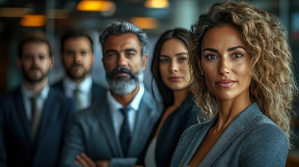 Obraz premium Confident Business Team Diverse Leadership and Success