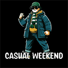 illustration vector graphic of Football fans ultras hooligan with green white scarf design for logo, t-shirt, etc
