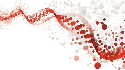 Obraz premium Abstract DNA Helix: Red Spiral in White Background