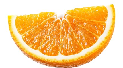 Juicy orange slice, white background