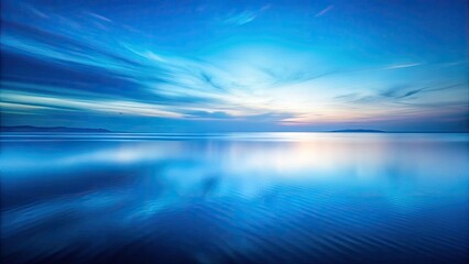 Obraz premium Deep blue gradient, long exposure abstract art. Smooth, subtle color shifts create a stunning digital wallpaper.