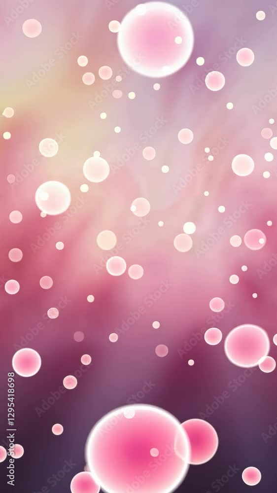 Aufkleber A pink background with a multitude of small, white and pink circles scattered throughout. The circles vary in size and are positioned in different areas of the image, creating a visually appealing