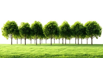 Serene scene featuring a row of trees creating a natural canopy in beautiful surroundings