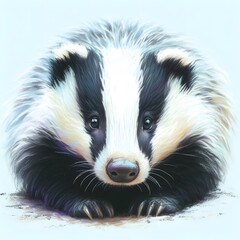 Fototapeta premium 오소리, 파스텔화, jpeg (Badger, pastel painting, jpeg)