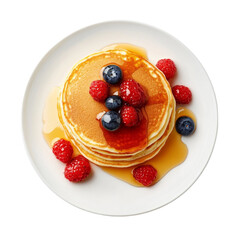 Delicious Pancakes with Berries and Syrup a Sweet Breakfast Treat