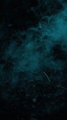 Dark teal smoke rising from fire pit at night