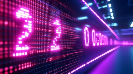 Fototapeta premium Futuristic 3D Render of Digital Tennis Match Scoreboard Panel