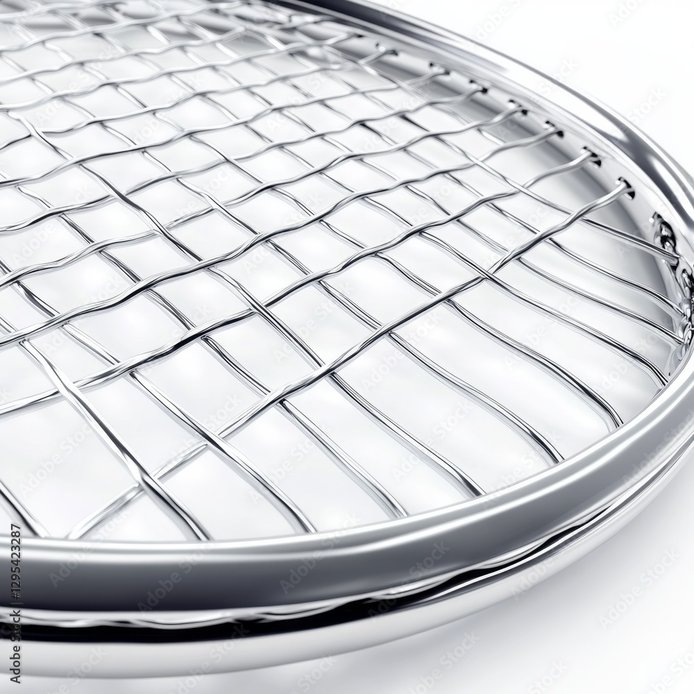 Poster detailed close-up 3d render of tennis racket strings and pattern