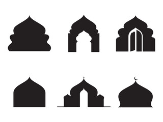 Islamic Arch Icons on white background