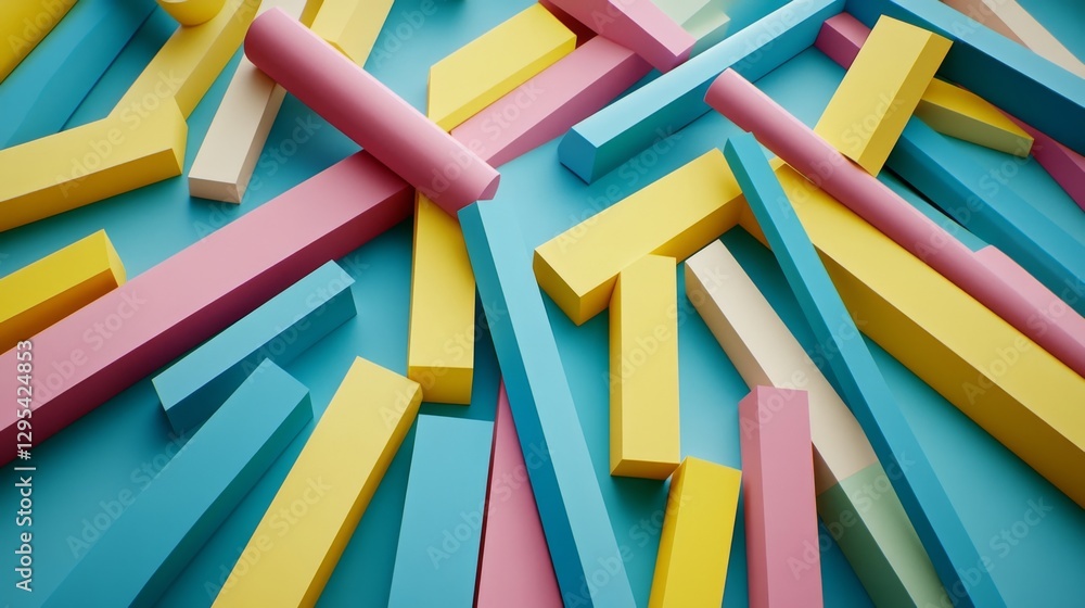 Poster abstract colorful geometric shapes background: a vibrant composition of pastel-colored rectangular p