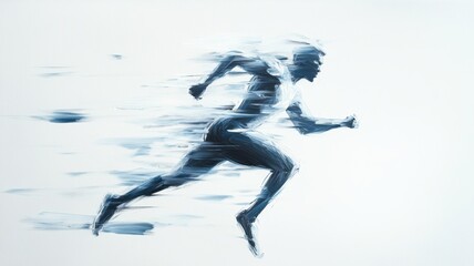 abstract painting of a person running