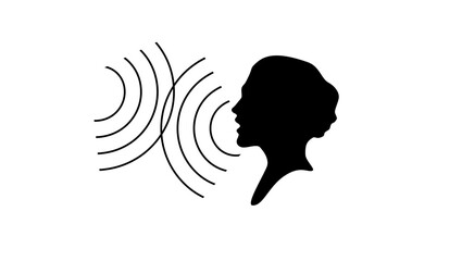 echo symbol, black isolated silhouette