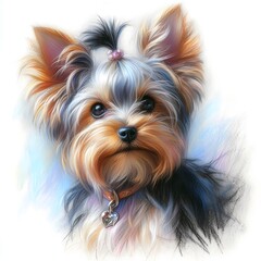 Fototapeta premium 요크셔테리어, 파스텔화, jpeg (Yorkshire Terrier, pastel painting, jpeg)