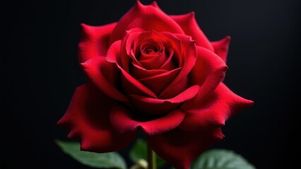 A stunning close-up of a baccara black rose in full bloom, showcasing its deep red petals against a dark background.