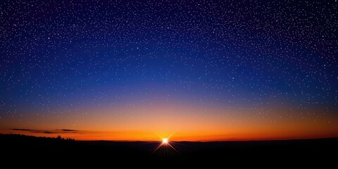 Obraz premium The first star appearing in the darkening sky as the sunset fades.