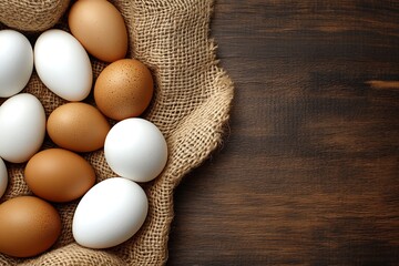 A Collection Of Chicken Eggs On A Rustic Textured Surface