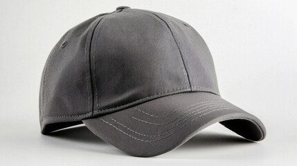 Fototapeta premium Gray Baseball Cap on White Background