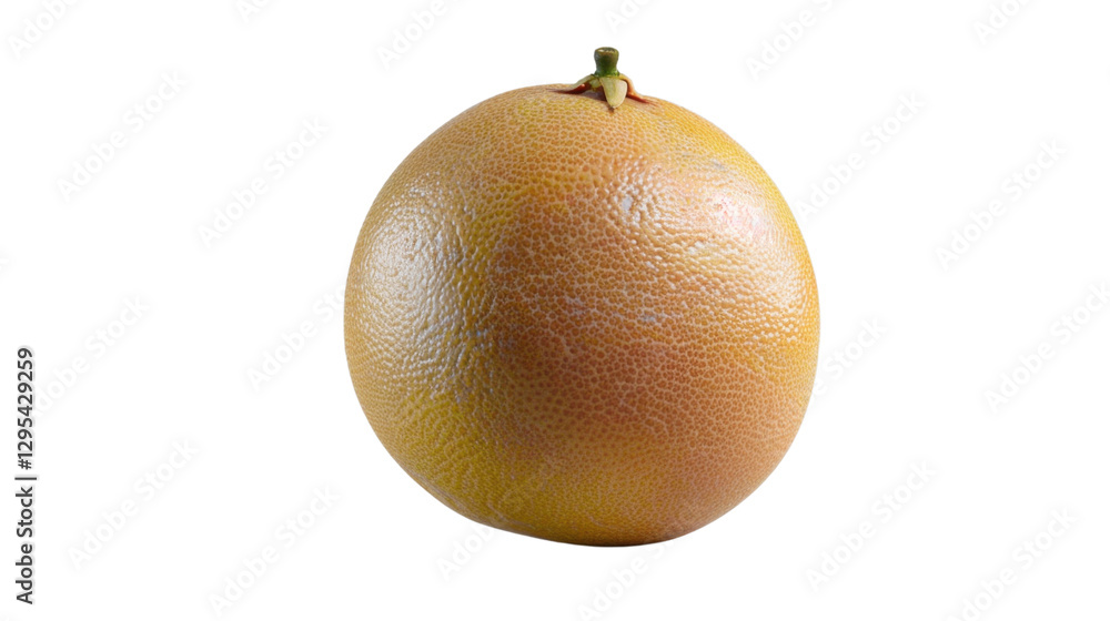 Poster ripe grapefruit rotating on transparent background with stem