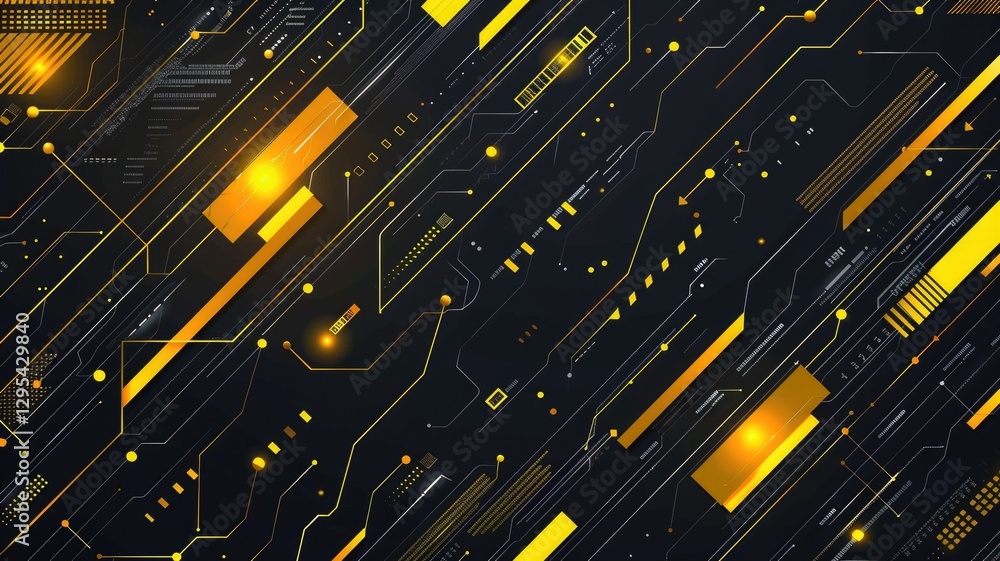 Poster a sleek futuristic background featuring a blend of black and yellow elements, ideal for technology a