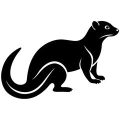 Mongoose Silhouette Vector Icon High-Quality Design on Black And White Background.