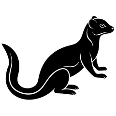 Minimalist Mongoose Silhouette Icon Perfect for Logos & Designs.