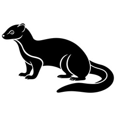 Minimalist Mongoose Silhouette Icon Perfect for Logos & Designs.