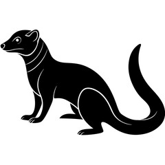 High-Quality  Mongoose Silhouette Vector Icon Design on White Background.