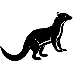 High-Quality  Mongoose Silhouette Vector Icon Design on White Background.