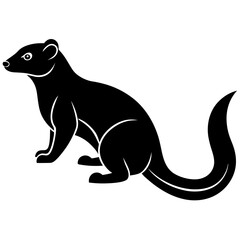 High-Quality  Mongoose Silhouette Vector Icon Design on White Background.