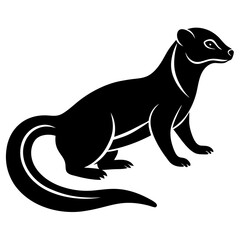 High-Quality  Mongoose Silhouette Vector Icon Design on White Background.