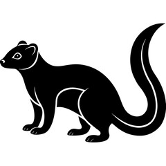 High-Quality  Mongoose Silhouette Vector Icon Design on White Background.