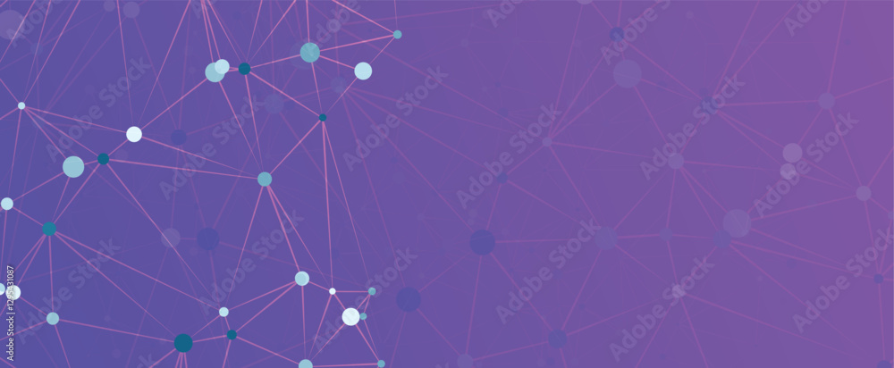Poster network data technology connected points lines