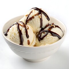 Vanilla ice cream isolated on white background