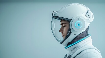 Innovative Robotic Astronaut Suit Design Futuristic Space Environment Technology Showcase Close-Up View